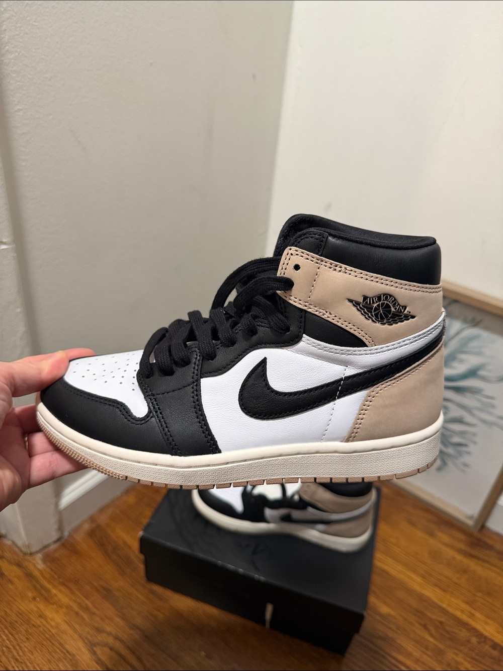 Jordan 1 High OG Black/White/Tan Suede Accents